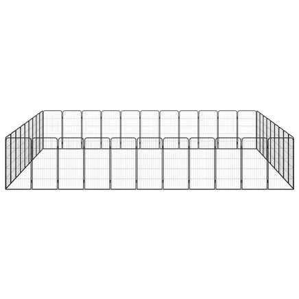40-Panel Dog Playpen Black 50x100 cm Powder-coated Steel