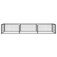 8-Panel Dog Playpen Black 100x50 cm Powder-coated Steel