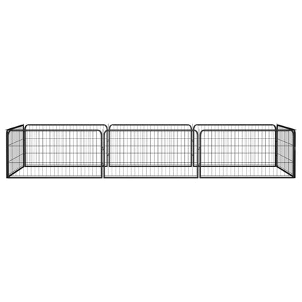 8-Panel Dog Playpen Black 100x50 cm Powder-coated Steel