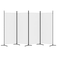 4-Panel Room Divider White 346x180 cm Fabric