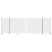 6-Panel Room Divider White 520x180 cm Fabric