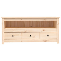 TV Cabinet 114x35x52 cm Solid Wood Pine