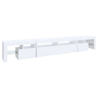 TV Cabinet with LED Lights White 260x36.5x40 cm