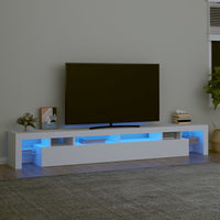 TV Cabinet with LED Lights White 260x36.5x40 cm