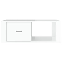 Coffee Table High Gloss White 100x50.5x35 cm Engineered Wood