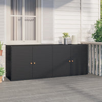 Garden Storage Cabinet Black 198x55.5x80 cm Poly Rattan