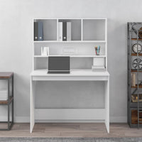 Desk with Shelves White 102x45x148 cm Engineered Wood