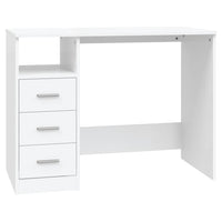Desk with Drawers White 102x50x76 cm Engineered Wood