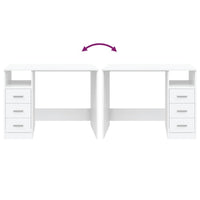 Desk with Drawers White 102x50x76 cm Engineered Wood