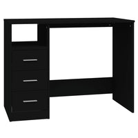 Desk with Drawers Black 102x50x76 cm Engineered Wood