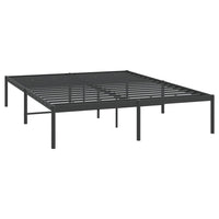 Metal Bed Frame Black 153x203 cm queen