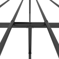 Metal Bed Frame with Headboard and Footboard Black 183x203 cm King