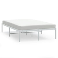Metal Bed Frame White 137x187 cm Double