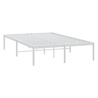 Metal Bed Frame White 137x187 cm Double
