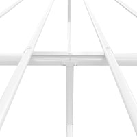 Metal Bed Frame with Headboard White 183x203 cm King