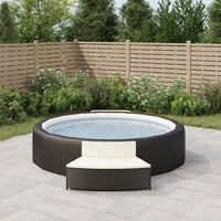 Spa Benches with Cushions 2 pcs Black Poly Rattan