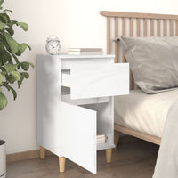 Bedside Cabinets 2 pcs High Gloss White 40x35x70 cm