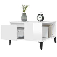 Coffee Table High Gloss White 55x55x36.5 cm Engineered Wood