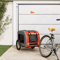 Dog Bike Trailer Orange and Grey Oxford Fabric and Iron