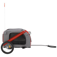 Dog Bike Trailer Red and Grey Oxford Fabric and Iron