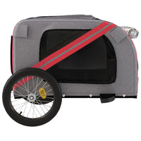 Dog Bike Trailer Red and Grey Oxford Fabric and Iron