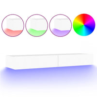 TV Cabinet with LED Lights White 120x35x15.5 cm