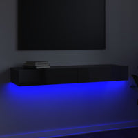 TV Cabinet with LED Lights High Gloss Black 120x35x15.5 cm