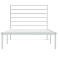 Metal Bed Frame with Headboard White 107x203 cm King Single Size