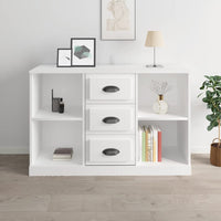 Sideboard High Gloss White 104.5x35.5x67.5 cm Engineered Wood