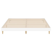 Bed Frame White 183x203 cm King Size Engineered Wood