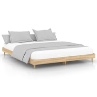 Bed Frame Sonoma Oak 153x203 cm Queen Size Engineered Wood