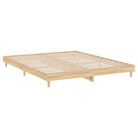 Bed Frame Sonoma Oak 153x203 cm Queen Size Engineered Wood