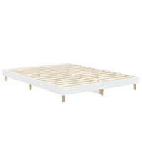 Bed Frame White 137x187 cm Double Engineered Wood
