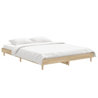 Bed Frame Sonoma Oak 137x187 cm Double Engineered Wood
