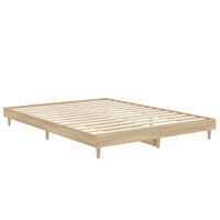 Bed Frame Sonoma Oak 137x187 cm Double Engineered Wood