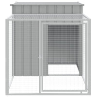 Chicken Cage with Run Light Grey 110x201x110 cm Galvanised Steel