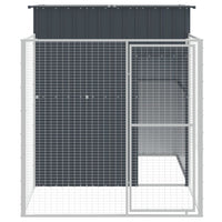 Dog House with Run Anthracite 165x251x181 cm Galvanised Steel