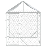 Outdoor Dog Kennel with Roof Silver 2x2x2.5 m Galvanised Steel