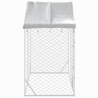 Outdoor Dog Kennel with Roof Silver 3x1.5x2.5 m Galvanised Steel
