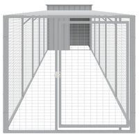 Chicken Cage with Run Light Grey 110x609x110 cm Galvanised Steel