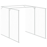 Dog House with Run Light Grey 165x455x181 cm Galvanised Steel