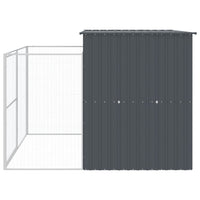 Dog House with Run Anthracite 214x253x181 cm Galvanised Steel