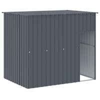 Dog House with Run Anthracite 214x253x181 cm Galvanised Steel