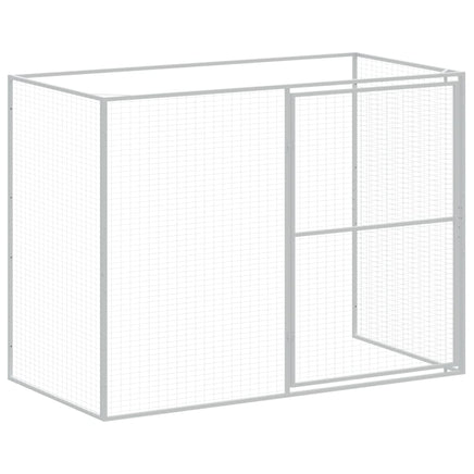 Dog House with Run Light Grey 214x661x181 cm Galvanised Steel