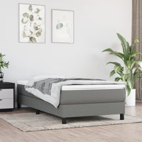 Box Spring Bed Frame Dark Grey 107x203 cm King Single Size Fabric