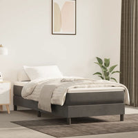 Box Spring Bed Frame Dark Grey 100x200 cm Velvet