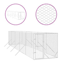 Outdoor Dog Kennel Silver 2x10x2 m Galvanised Steel