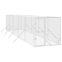 Outdoor Dog Kennel Silver 2x10x2 m Galvanised Steel