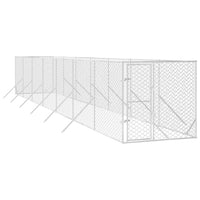 Outdoor Dog Kennel Silver 2x14x2 m Galvanised Steel