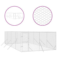 Outdoor Dog Kennel Silver 4x8x2 m Galvanised Steel